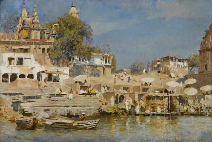 Edwin Lord Weeks Temples and Bathing Ghat at Benares oil painting picture